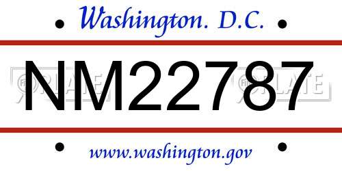 NM22787 District Of Columbia License Plate
