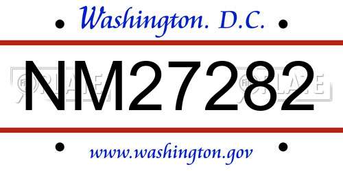 NM27282 District Of Columbia License Plate