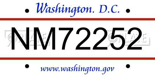 NM72252 District Of Columbia License Plate