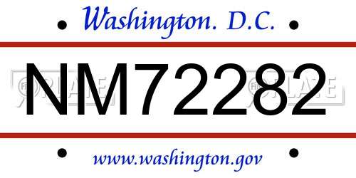 NM72282 District Of Columbia License Plate