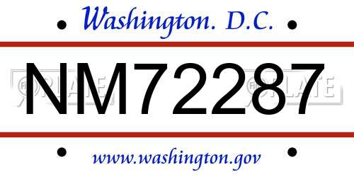 NM72287 District Of Columbia License Plate