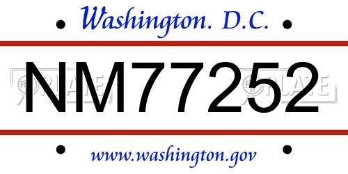 NM77252 District Of Columbia License Plate