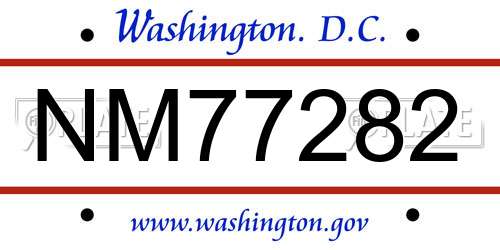 NM77282 District Of Columbia License Plate