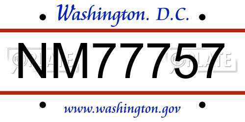 NM77757 District Of Columbia License Plate