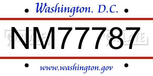 NM77787 District Of Columbia License Plate