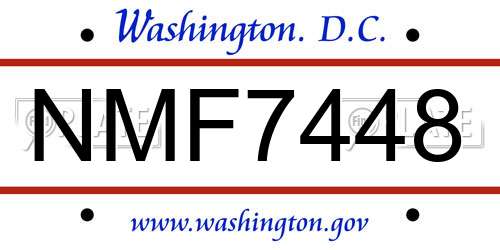 NMF7448 District Of Columbia License Plate