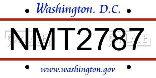 NMT2787 District Of Columbia License Plate