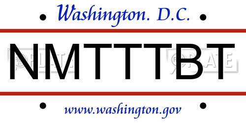 NMTTTBT District Of Columbia License Plate
