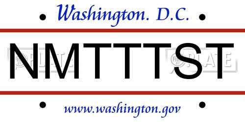 NMTTTST District Of Columbia License Plate