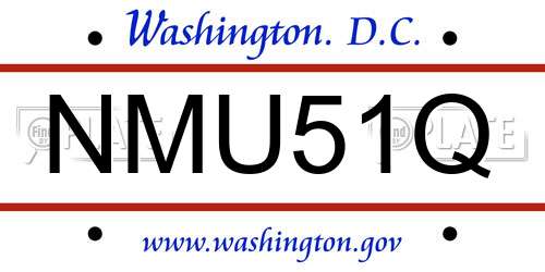 NMU51Q District Of Columbia License Plate