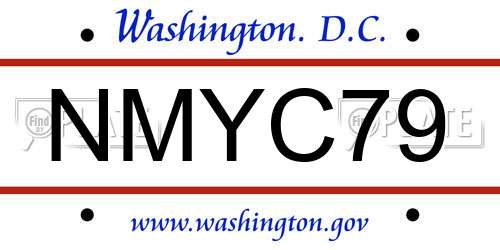 NMYC79 District Of Columbia License Plate