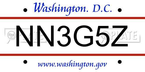 NN3G5Z District Of Columbia License Plate