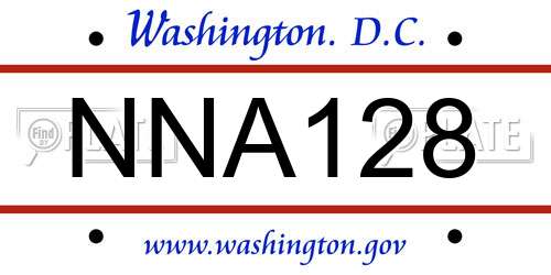 NNA128 District Of Columbia License Plate
