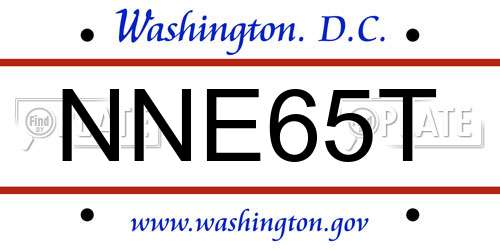NNE65T District Of Columbia License Plate