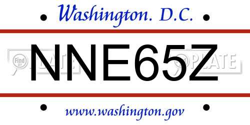 NNE65Z District Of Columbia License Plate