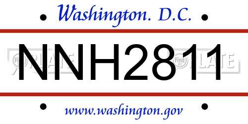 NNH2811 District Of Columbia License Plate
