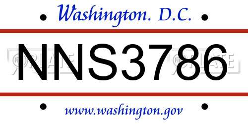 NNS3786 District Of Columbia License Plate
