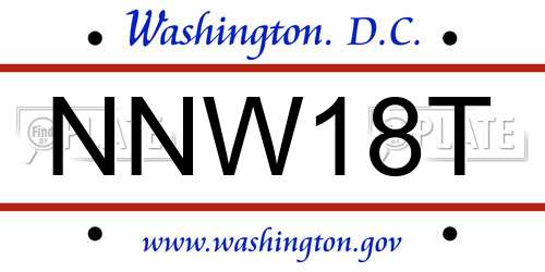 NNW18T District Of Columbia License Plate
