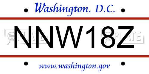 NNW18Z District Of Columbia License Plate