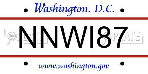 NNWI87 District Of Columbia License Plate