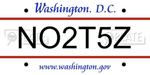 NO2T5Z District Of Columbia License Plate
