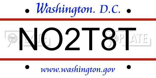 NO2T8T District Of Columbia License Plate