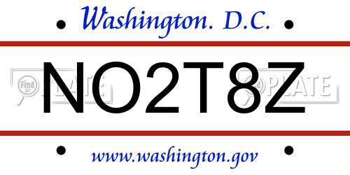 NO2T8Z District Of Columbia License Plate