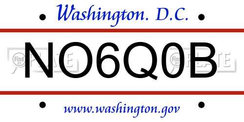 NO6Q0B District Of Columbia License Plate