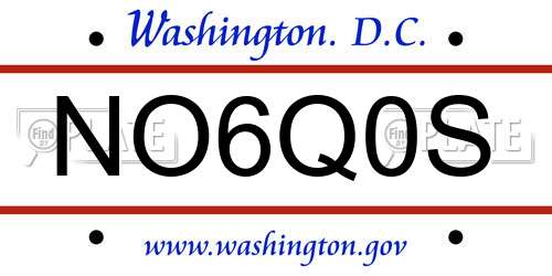 NO6Q0S District Of Columbia License Plate