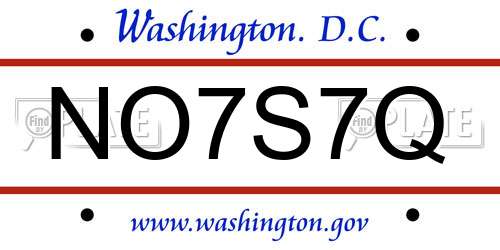 NO7S7Q District Of Columbia License Plate