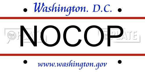NOCOP District Of Columbia License Plate