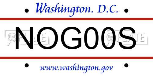NOG00S District Of Columbia License Plate