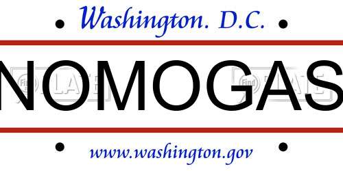 NOMOGAS District Of Columbia License Plate