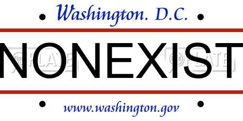 NONEXIST District Of Columbia License Plate