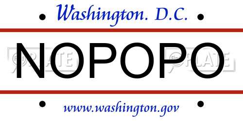 NOPOPO District Of Columbia License Plate