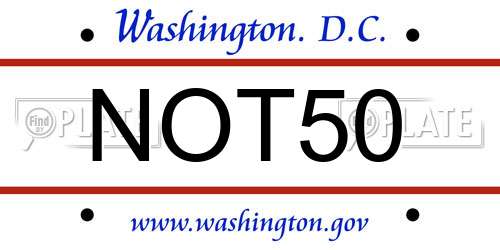 NOT50 District Of Columbia License Plate