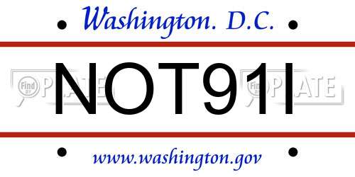 NOT91I District Of Columbia License Plate