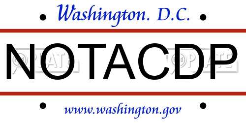 NOTACDP District Of Columbia License Plate