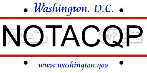 NOTACQP District Of Columbia License Plate