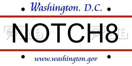 NOTCH8 District Of Columbia License Plate