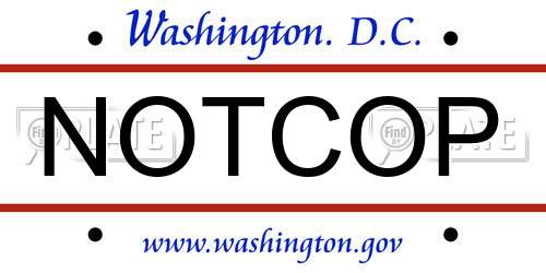 NOTCOP District Of Columbia License Plate