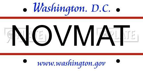NOVMAT District Of Columbia License Plate
