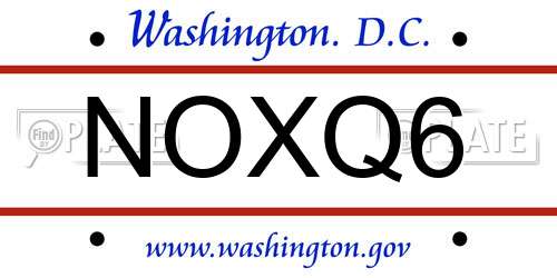 NOXQ6 District Of Columbia License Plate