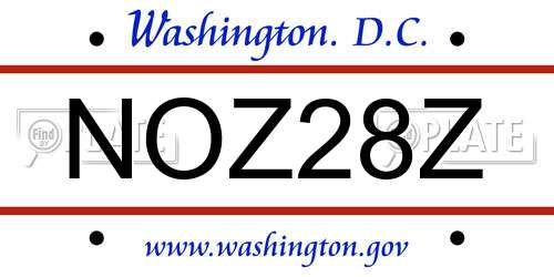 NOZ28Z District Of Columbia License Plate