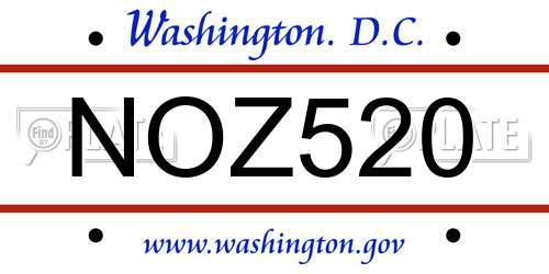 NOZ520 District Of Columbia License Plate