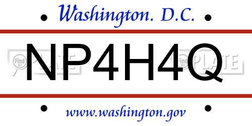 NP4H4Q District Of Columbia License Plate