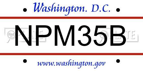 NPM35B District Of Columbia License Plate