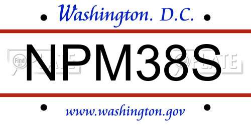NPM38S District Of Columbia License Plate