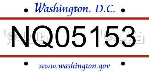 NQ05153 District Of Columbia License Plate
