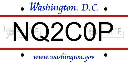 NQ2C0P District Of Columbia License Plate